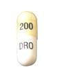 Pill DRO 200 Yellow & White Capsule/Oblong is Droxidopa