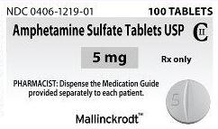 Amphetamine sulfate 5 mg M 5