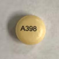 Pill A398 Yellow Round is Hydrocodone Bitartrate Extended-Release