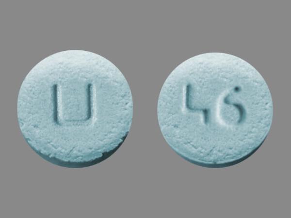 Pill U 46 Blue Round is Guanfacine Hydrochloride