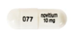 Pill 077 novitium 10 mg White Capsule/Oblong is Meloxicam