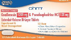 Guaifenesin and pseudoephedrine hydrochloride extended release 1200 mg / 120 mg 057