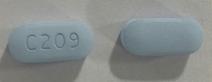 Pill C209 Blue Capsule/Oblong is Emtricitabine and Tenofovir Disoproxil Fumarate