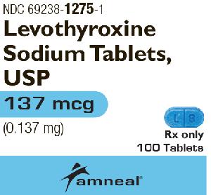 Levothyroxine sodium 137 mcg (0.137 mg) A N L 8