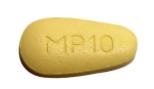 Pill MP 10 Yellow Egg-shape is Pregabalin Extended-Release