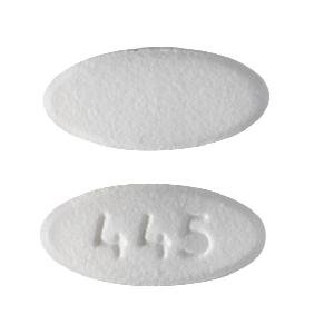 Pill 445 White Elliptical/Oval is Metformin Hydrochloride Extended-Release
