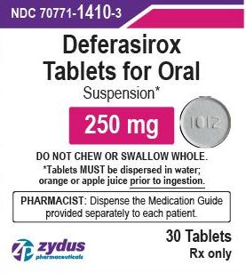 Deferasirox (for oral suspension) 250 mg 1012