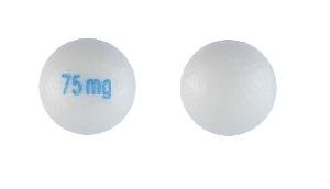 Pill 75mg White Round is Venlafaxine Hydrochloride Extended-Release