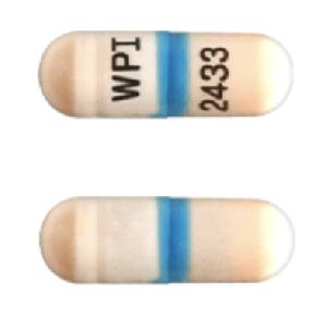 Pill WPI 2433 White Capsule/Oblong is Isotretinoin