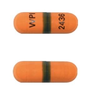 Pill WPI 2436 Orange Capsule/Oblong is Isotretinoin