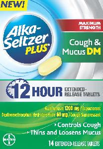 Alka-seltzer plus maximum strength cough mucus DM dextromethorphan hydrobromide 60 mg / guaifenesin 1200 mg AS M