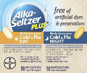 Alka-seltzer plus multi-symptom cold flu (night) acetaminophen 325 mg / dextromethorphan hydrobromide 10 mg / doxylamine succinate 6.25 mg / phenylephrine hydrochloride 5 mg FR NC