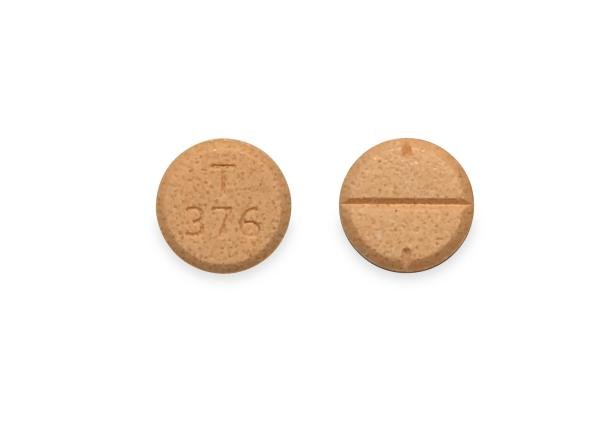 Pill T 376 Peach Round is Amphetamine and Dextroamphetamine