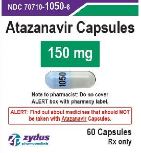 Pill 1050 Blue & Gray Capsule/Oblong is Atazanavir Sulfate