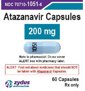 Pill 1051 Blue Capsule/Oblong is Atazanavir Sulfate