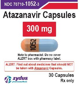 Pill 1052 Blue & Orange Capsule/Oblong is Atazanavir Sulfate