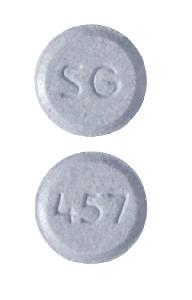 Pill SG 457 Blue Round is Carbidopa and Levodopa