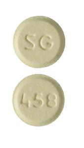 Pill SG 458 Yellow Round is Carbidopa and Levodopa