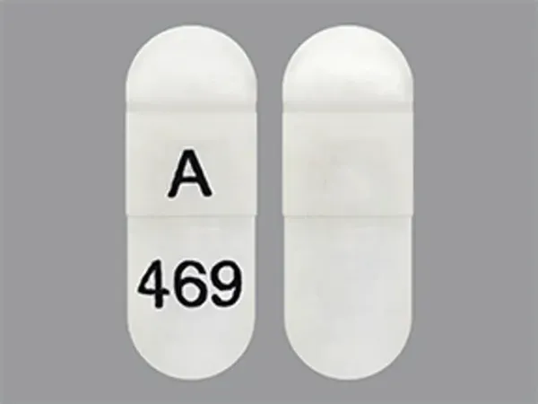Pill A 469 White Capsule/Oblong is Gabapentin