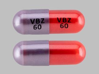 Pill VBZ 60 VBZ 60 Red Capsule/Oblong is Ingrezza