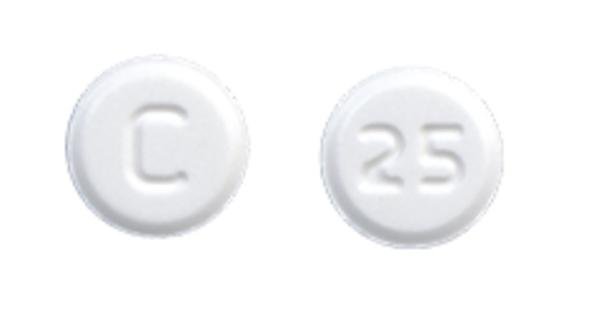 Pill C 25 White Round is Chlorthalidone