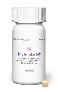 Myfembree estradiol 1 mg / norethindrone acetate 0.5 mg / relugolix 40 mg MVT 415