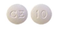 Pill CE 10 White Round is Ciprofloxacin Hydrochloride