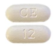 Pill CE 12 White Capsule/Oblong is Ciprofloxacin Hydrochloride