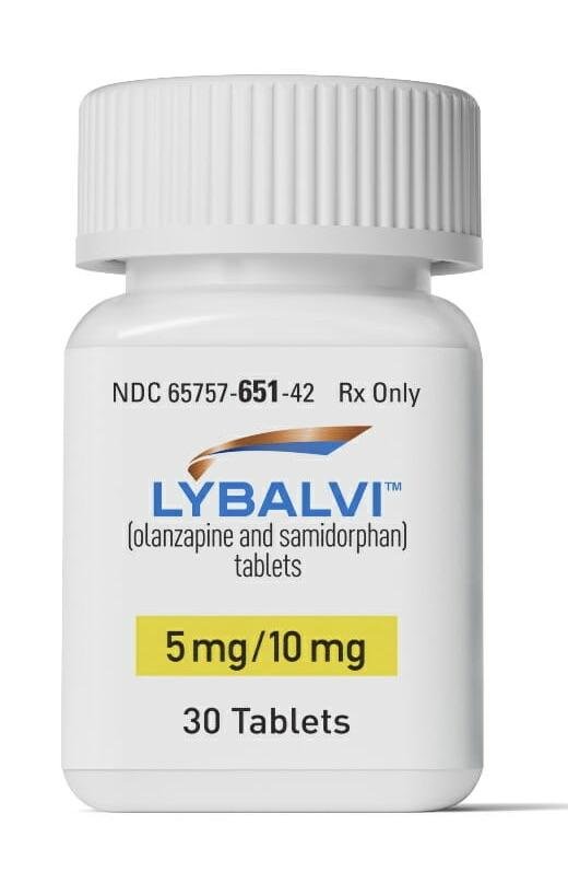 Pill OS 5 is Lybalvi olanzapine 5 mg / samidorphan 10 mg