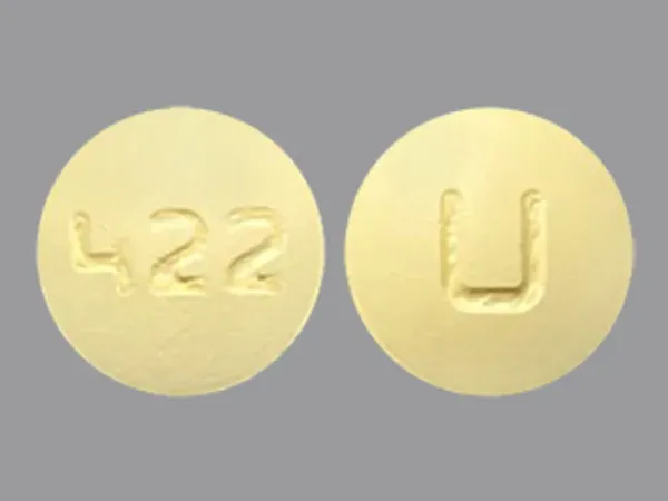 Pill U 422 Yellow Round is Amitriptyline Hydrochloride