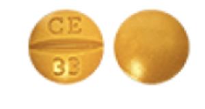 Pill CE 33 Brown Round is Sulfasalazine