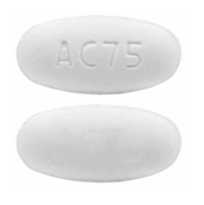 Pill AC75 White Oval is Etravirine