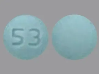 Pill 53 Blue Round is Nebivolol Hydrochloride