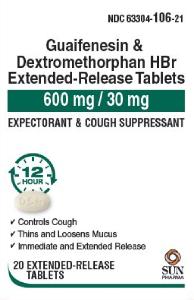 Dextromethorphan hydrobromide and guaifenesin extended-release 30 mg / 600 mg 054