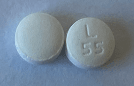 Pill L 55 White Round is Erlotinib