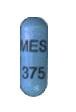 Pill MES 375 Blue Capsule/Oblong is Mesalamine Extended-Release