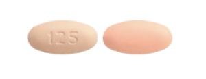 Pill 125 Purple Elliptical/Oval is Abiraterone Acetate