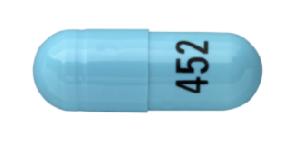 Pill 452 Blue Capsule/Oblong is Mesalamine Extended-Release