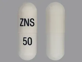 Pill ZNS 50 White Capsule/Oblong is Zonisamide