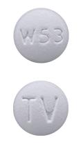 Pill TV W53 White Round is Cyclobenzaprine Hydrochloride
