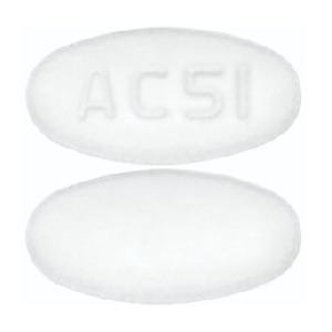 Pill AC51 White Oval is Emtricitabine and Tenofovir Disoproxil Fumarate