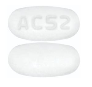 Pill AC52 White Capsule-shape is Emtricitabine and Tenofovir Disoproxil Fumarate