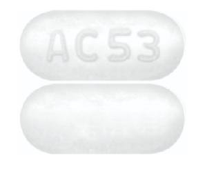 Pill AC53 White Capsule-shape is Emtricitabine and Tenofovir Disoproxil Fumarate