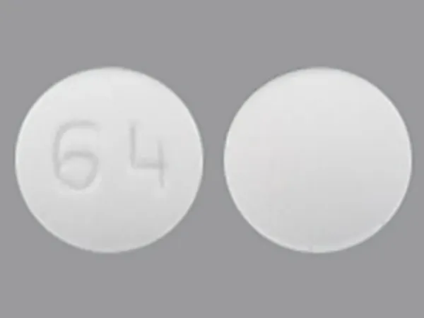 Pill 64 White Round is Lurasidone Hydrochloride
