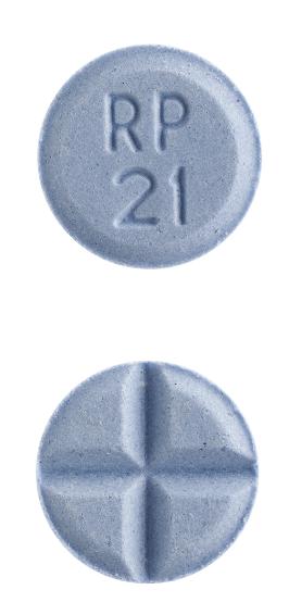 Pill RP 21 Blue Round is Amphetamine and Dextroamphetamine