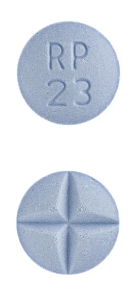 Pill RP 23 Blue Round is Amphetamine and Dextroamphetamine