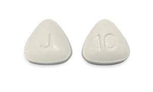 Pill J 10 Peach Three-sided is Nebivolol Hydrochloride