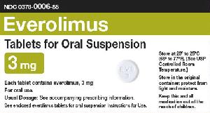 Everolimus (for oral suspension) 3 mg M EVD 3