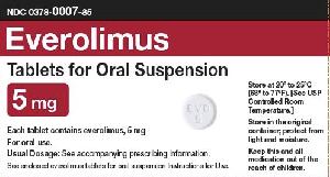 Everolimus (for oral suspension) 5 mg M EVD 5