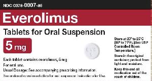 Pill M EVD 5 White Round is Everolimus (for Oral Suspension)